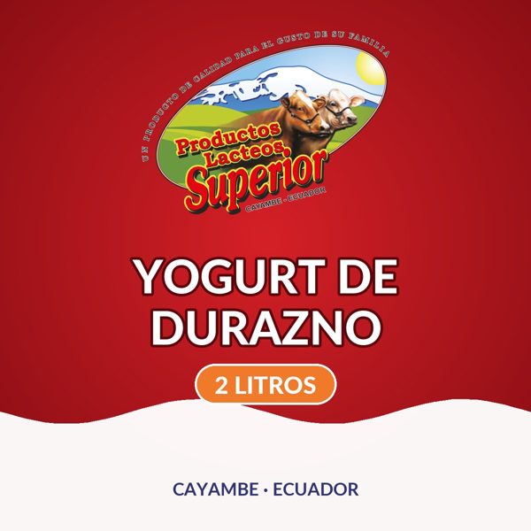 Yogurt de durazno de 2 litros